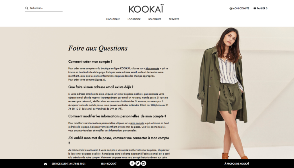 Aperçu du site web de Kookai