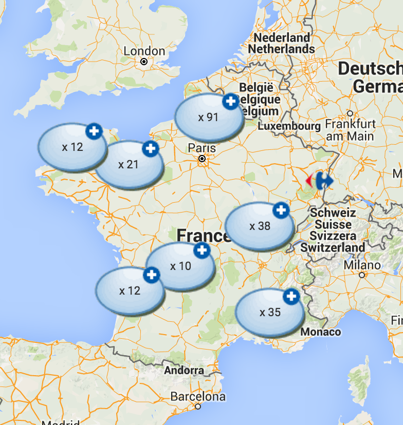 Localisation des agences Carrefour Banque en France