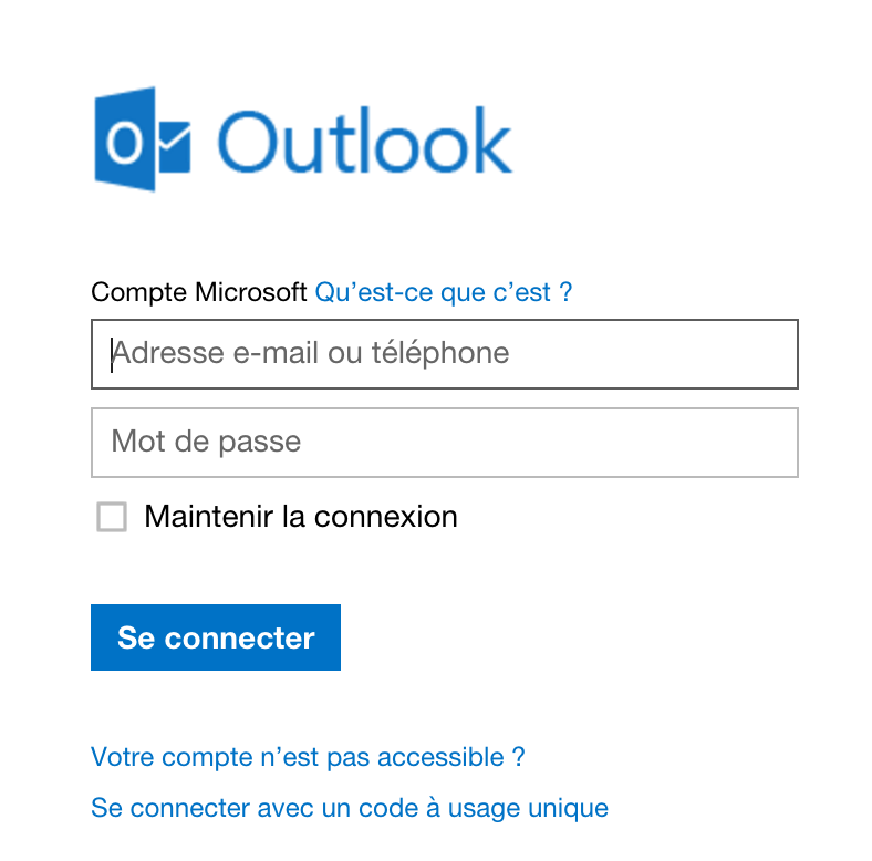 Aperçu du nouvel espace de connexion d'hotmail -> Outlook